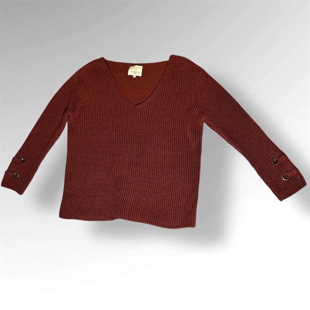 Hyped Unicorn Oversized Cotton Blend Sweater Mauve Small Woven Knit